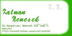 kalman nemcsek business card